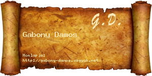 Gabony Damos névjegykártya